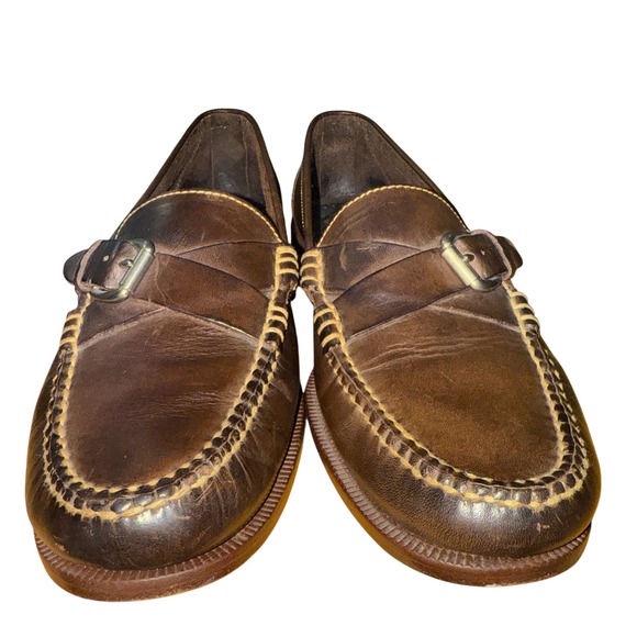 Cole Haan Mens 9.5M Pre-Owned Brown Leather Buckle Loafer Dress Shoes Slip-On - Picture 4 of 15